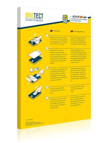 Back side of a product packaging with the brand logo BROTECT