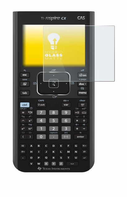 Image of the device Texas Instruments Nspire CX CAS with a wide variety of screen protectors.