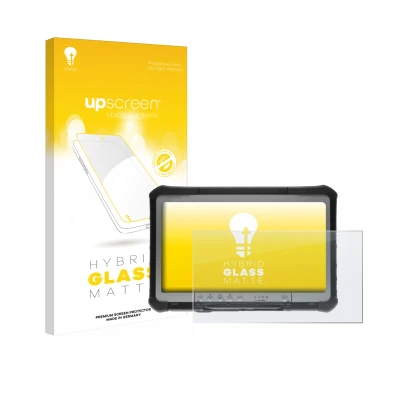 Front side of a product packaging with the brand logo upscreen. Next to it is the device Panasonic Toughbook CF-D1 shown with 