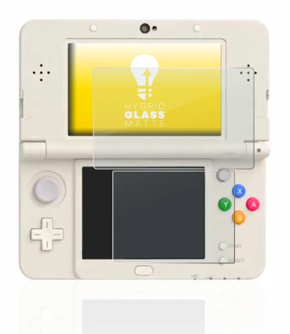 Image of the device Nintendo New 3DS with a wide variety of screen protectors.