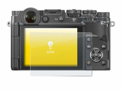 Image of the device Olympus PEN-F with a wide variety of screen protectors.