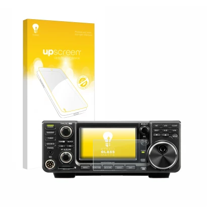 Front side of a product packaging with the brand logo upscreen. Next to it is the device Icom IC-7300 shown with the correspon