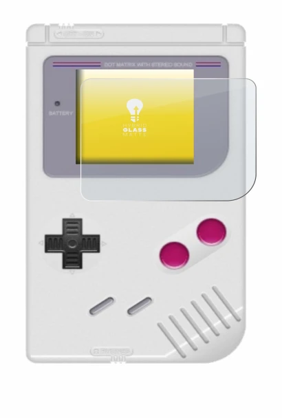 Image of the device Nintendo Gameboy (1989) with a wide variety of screen protectors.