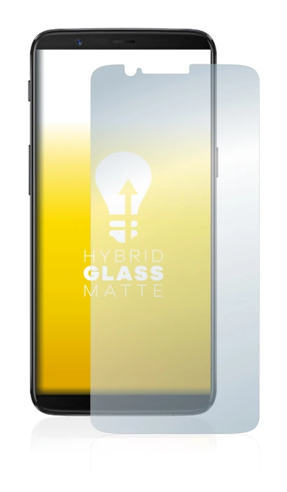 Image of the device OnePlus 5T with a wide variety of screen protectors.