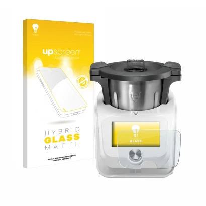 Front side of a product packaging with the brand logo upscreen. Next to it is the device SilverCrest Monsieur Cuisine Connect 