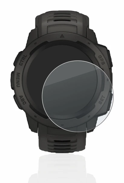 Image of the device Garmin Instinct with a wide variety of screen protectors.