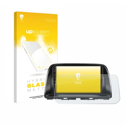 Front side of a product packaging with the brand logo upscreen. Next to it is the device Mazda CX-5 2017 Infotainment System s