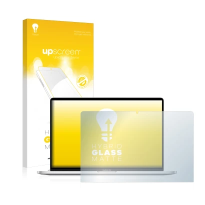 Front side of a product packaging with the brand logo upscreen. Next to it is the device Apple MacBook Pro 16" 2019 shown with