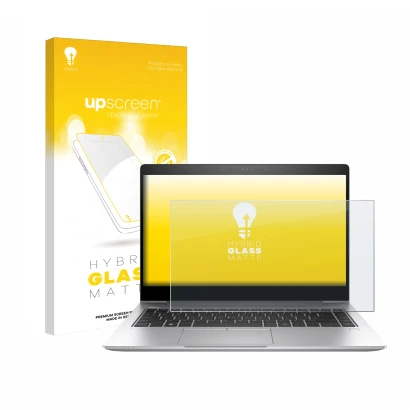 Front side of a product packaging with the brand logo upscreen. Next to it is the device HP EliteBook 840 G6 shown with the co