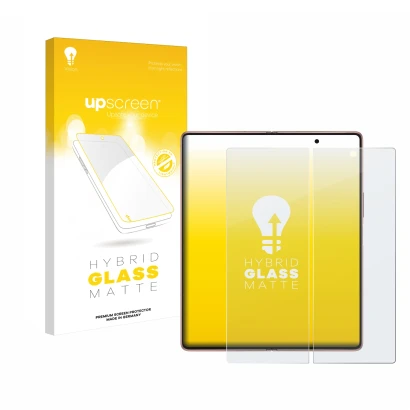 Front side of a product packaging with the brand logo upscreen. Next to it is the device Samsung Galaxy Z Fold 2 5G (Inner dis