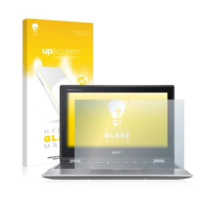 Front side of a product packaging with the brand logo upscreen. Next to it is the device Acer Chromebook Spin 311 shown with t