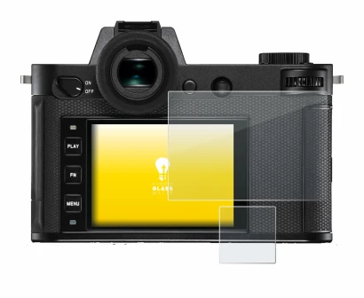 Image of the device Leica SL2-S with a wide variety of screen protectors.