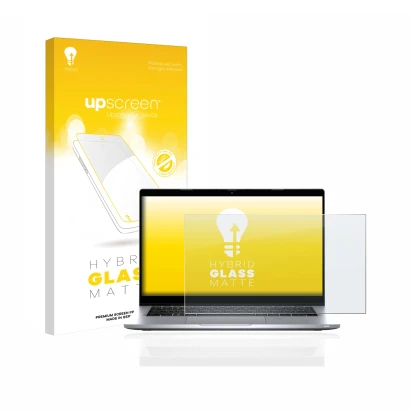 Front side of a product packaging with the brand logo upscreen. Next to it is the device Dell Latitude 5320 Non-Touch shown wi