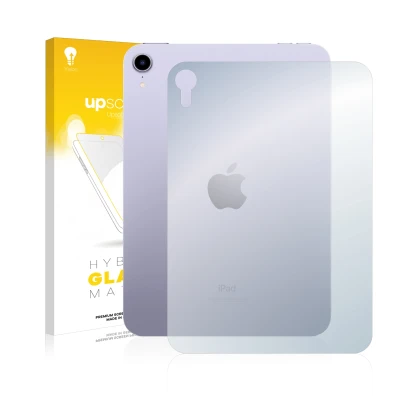 Front side of a product packaging with the brand logo upscreen. Next to it is the device Apple iPad Mini 6 WiFi 2021 (6. Gen, 