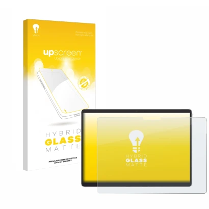 Front side of a product packaging with the brand logo upscreen. Next to it is the device Microsoft Surface Pro 8 (2021) shown 