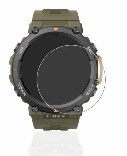 Image of the device Huami Amazfit T-Rex 2 with a wide variety of screen protectors.