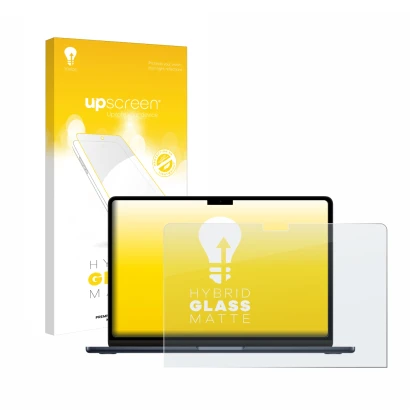 Front side of a product packaging with the brand logo upscreen. Next to it is the device Apple MacBook Air 13