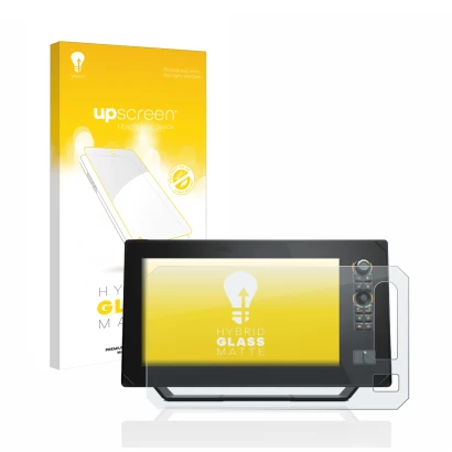 Front side of a product packaging with the brand logo upscreen. Next to it is the device Humminbird Apex 13 MEGA SI+ shown wit
