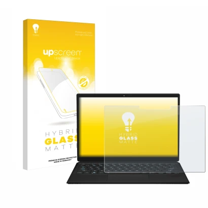 Front side of a product packaging with the brand logo upscreen. Next to it is the device ASUS ROG Flow Z13 2023 shown with the