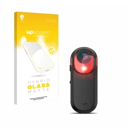 Front side of a product packaging with the brand logo upscreen. Next to it is the device Garmin Varia RCT 715 shown with the c