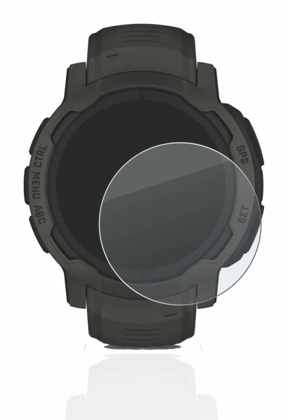 Image of the device Garmin Instinct 2 Solar with a wide variety of screen protectors.