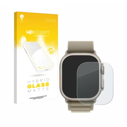 Front side of a product packaging with the brand logo upscreen. Next to it is the device Apple Watch Ultra 2 (49 mm) shown wit