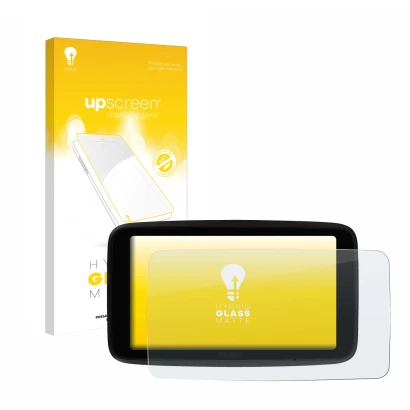 Front side of a product packaging with the brand logo upscreen. Next to it is the device TomTom GO Superior 6" shown with the 