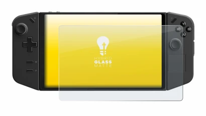 Image of the device Lenovo Legion Go with a wide variety of screen protectors.
