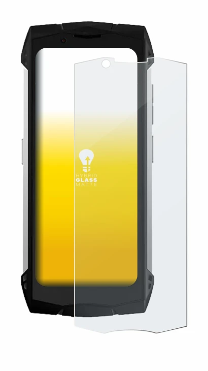 Image of the device Doogee S Mini with a wide variety of screen protectors.