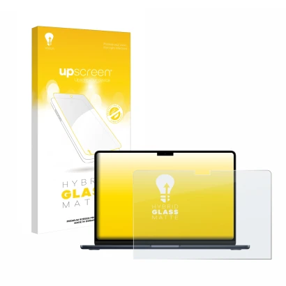 Front side of a product packaging with the brand logo upscreen. Next to it is the device Apple MacBook Air 13