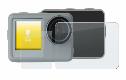Image of the device Rollei Actioncam 9s Plus with a wide variety of screen protectors.