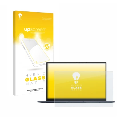 Front side of a product packaging with the brand logo upscreen. Next to it is the device ASUS ZenBook 14 OLED UX3405 Non-Touch