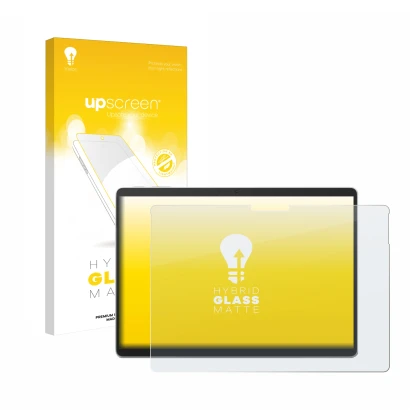 Front side of a product packaging with the brand logo upscreen. Next to it is the device Microsoft Surface Pro 10 shown with t