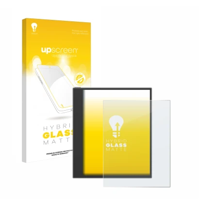 Front side of a product packaging with the brand logo upscreen. Next to it is the device PocketBook InkPad Eo (2024) shown wit