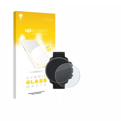 Front side of a product packaging with the brand logo upscreen. Next to it is the device Suunto Vertical Solar shown with the 