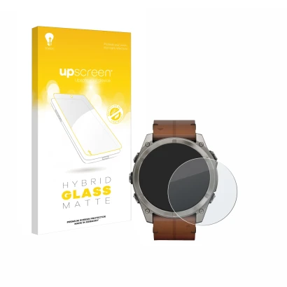 Front side of a product packaging with the brand logo upscreen. Next to it is the device Garmin Fenix 8 AMOLED (51 mm) shown w