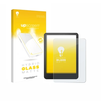 Front side of a product packaging with the brand logo upscreen. Next to it is the device Amazon Kindle Colorsoft Signature Edi