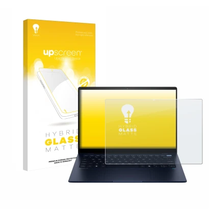 Front side of a product packaging with the brand logo upscreen. Next to it is the device HP EliteBook Ultra 14 G1q shown with 