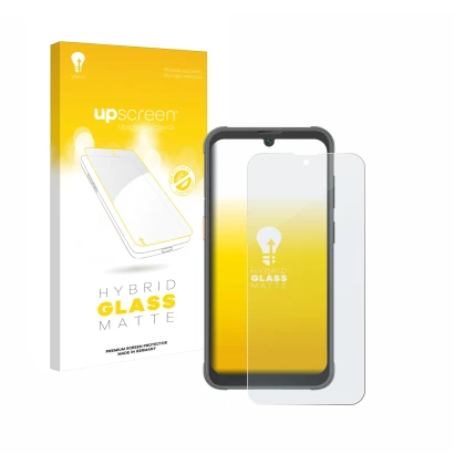 Front side of a product packaging with the brand logo upscreen. Next to it is the device Blackview BV5200 Pro shown with the c