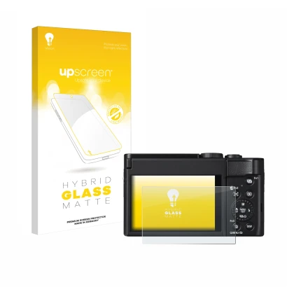 Front side of a product packaging with the brand logo upscreen. Next to it is the device Panasonic Lumix DC-TZ99 shown with th