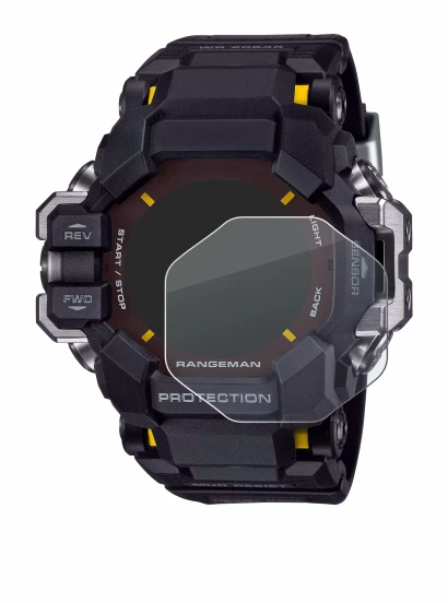Image of the device Casio G-Shock GPR-H 1000 with a wide variety of screen protectors.