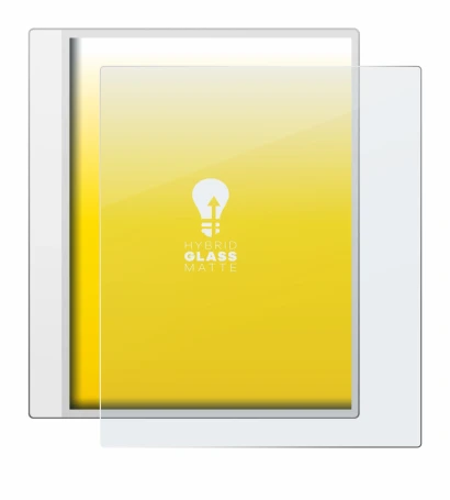 Image of the device Boox Note Max with a wide variety of screen protectors.