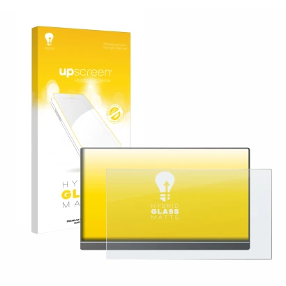 Front side of a product packaging with the brand logo upscreen. Next to it is the device Arzopa Z1FC 16.1" shown with the corr