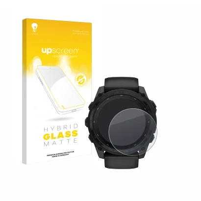 Front side of a product packaging with the brand logo upscreen. Next to it is the device Garmin Tactix 8 Solar (51 mm) shown w