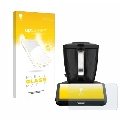 Front side of a product packaging with the brand logo upscreen. Next to it is the device Vorwerk Thermomix TM7 shown with the 