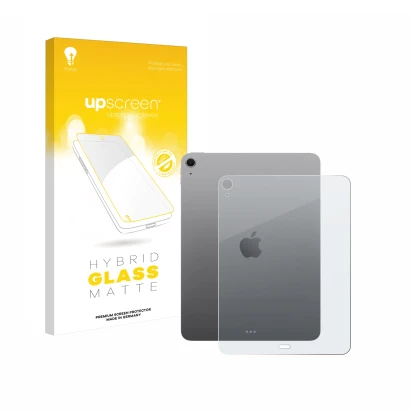 Front side of a product packaging with the brand logo upscreen. Next to it is the device Apple iPad Air 11