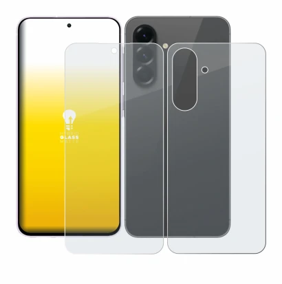 Image of the device Samsung Galaxy A56 5G (Front+Back) with a wide variety of screen protectors.