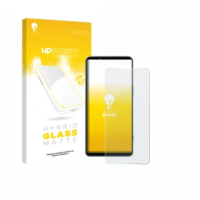 Front side of a product packaging with the brand logo upscreen. Next to it is the device Sony Xperia 1 VII shown with the corr