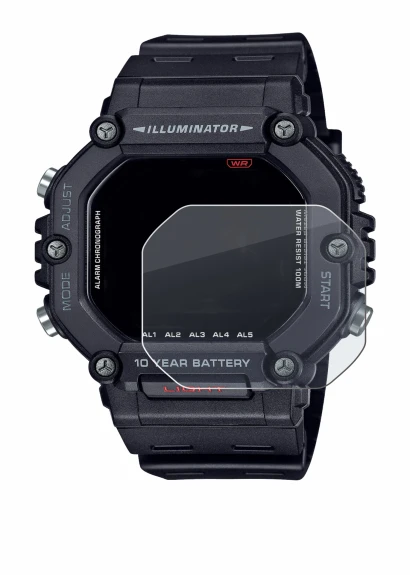 Image of the device Casio AE-1600H with a wide variety of screen protectors.