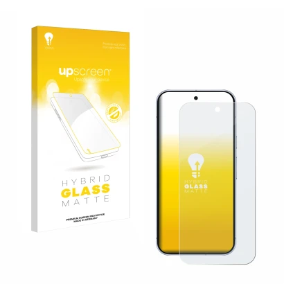 Front side of a product packaging with the brand logo upscreen. Next to it is the device Google Pixel 10 Pro shown with the co